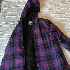 LL Bean Plaid Coat Never Worm